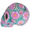 7.75" Blue & Pink Day of the Dead Skull Coin Bank